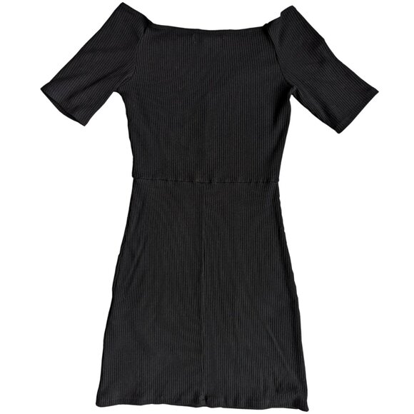 Reformation Cuba Ribbed Bodycon Mini Dress Black | S - Picture 4 of 7